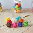 thumbnail image 5 of Bolas de ratán, paquete de 32, bolas de mimbre de 3 cm, juguetes para pájaros, loros (multicolor), 5 of 5