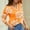 Orange, variant on Warm Tops Fashion Women Causal Knitting Long Sleeve Printing V-neck Tops Blouse T-Shir Women Outfits on Clearance
