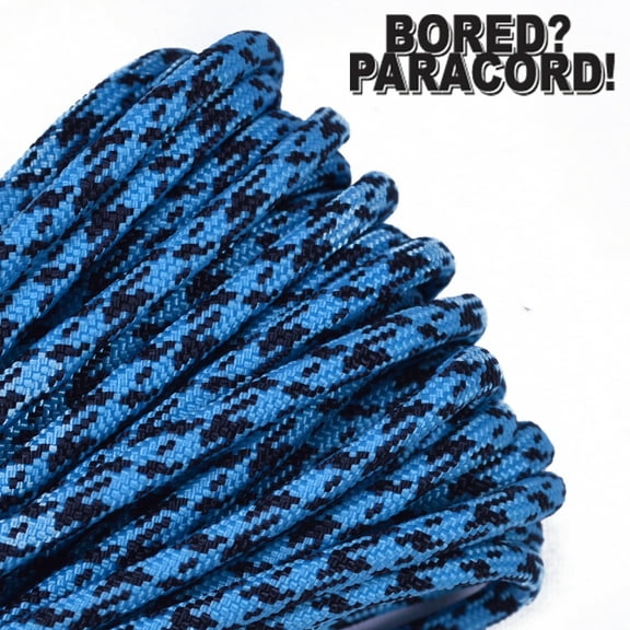 Bored Paracord Brand 550 lb Type III Paracord - Neon Turquoise Camo 50 Feet