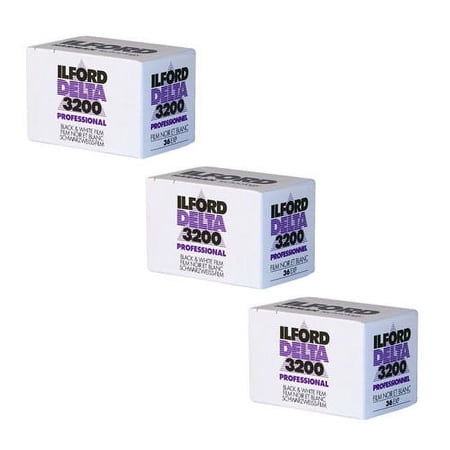 3 Rolls Ilford Delta 3200 Pro Black & White Print 35mm Film 36 Exposure