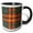 Black/White, variant on 3drose, Image of Jacobite Clan Kilt Scottish Tartan Plaid Pattern, 11oz Two-tone Blue Mug