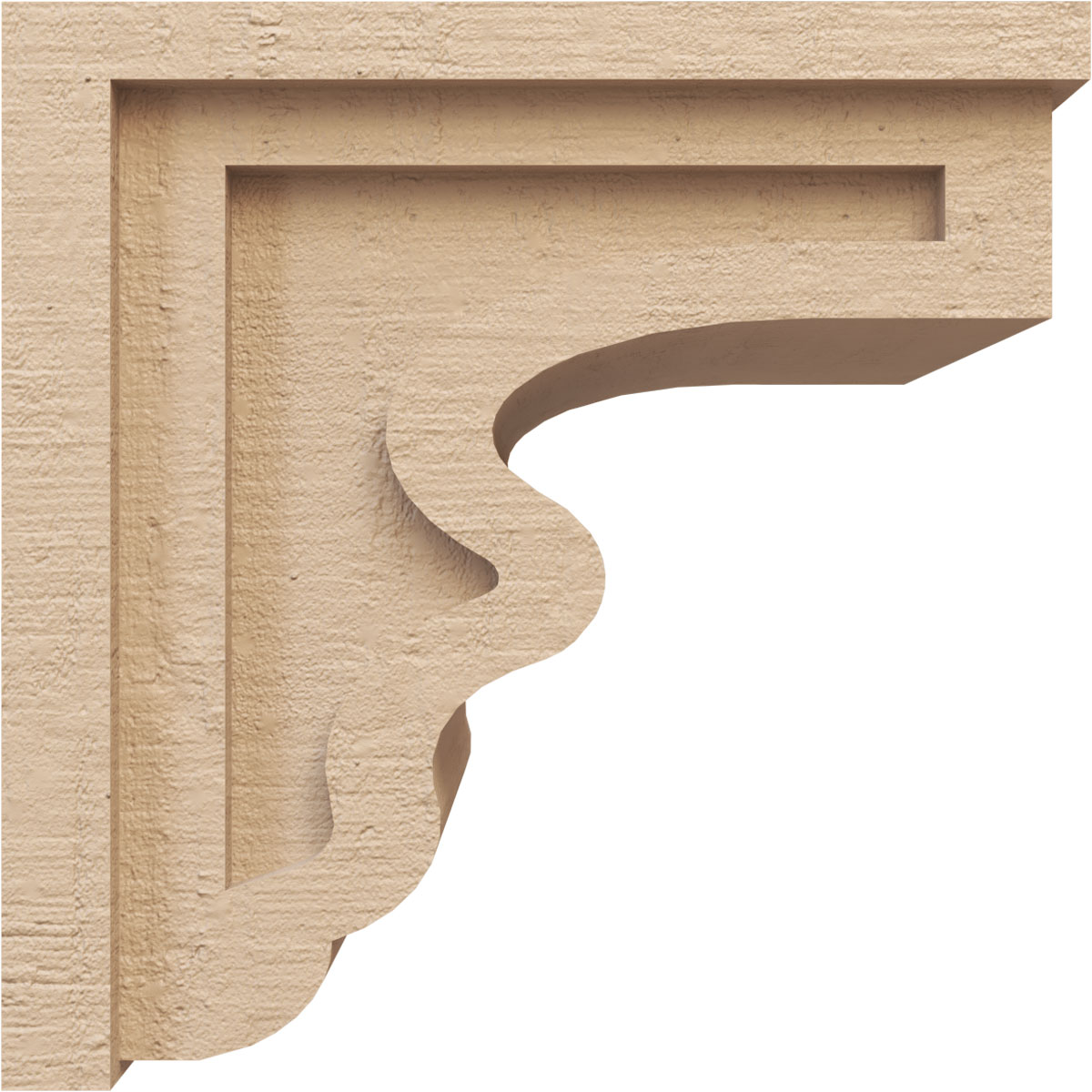 11"W x 11"D x 11"H Wide Highland Rough Cedar Woodgrain TimberThane Corbel, Primed Tan