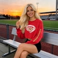 thumbnail image 4 of Women's Baseball Sports Hoodies Sweatshirt Game Day Print Crewneck Long Sleeve T Shirt Pullover Sweatshirt Top Casual Round Neck Loose Fits Comfy Athletic Workout Sweatshirts, 4 of 5