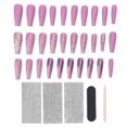 thumbnail image 1 of 30 piezas uñas postizas Ticfox largas brillantes para fiestas navideñas 0070-2G03, 1 of 14