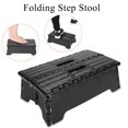 thumbnail image 2 of Qiilu Portable Folding Step Stool Black Step Ladder for Elderly Pregnant Bathroom Travel Use, Step Stool, Black Step Stool, 2 of 7