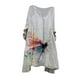 thumbnail image 1 of Vestido HUOGUO Vintage Floral Manga 3/4 para mujer, talla grande, 1 of 5