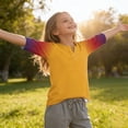 thumbnail image 7 of Grblisyd Girls Shirts Size 10-12 3/4 Sleeve Henley Shirts Button Down V Neck Raglan Tops Loose Color Block Blouse, 7 of 7