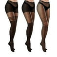 thumbnail image 3 of Becaristey 3 Pcs Bas Résille Creux Collants Résistants à l'Usure Collants Brillants Forme Danse Romantique Fins Serrés Femmes 1ensemble, 3 of 6