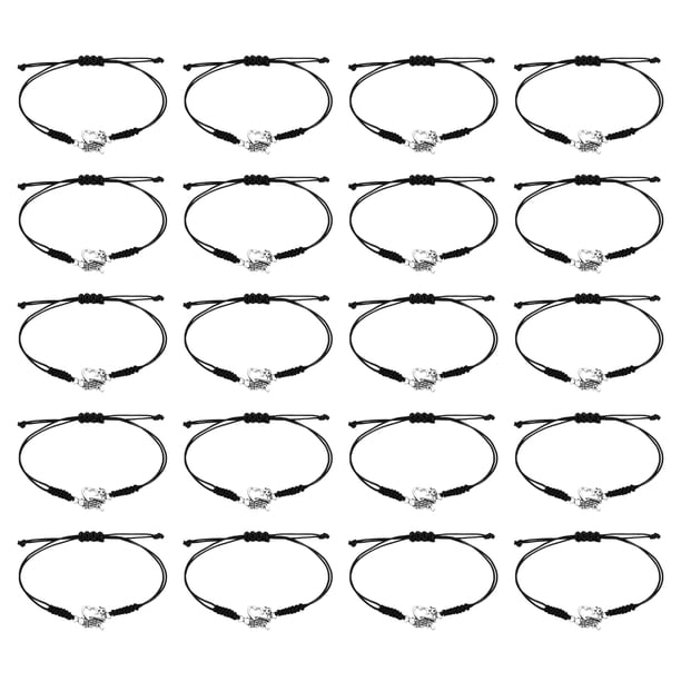 Regalos para animadoras Uxcell, 20 piezas de pulseras de animación, pulsera con encanto de animadora, negra