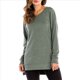 thumbnail image 1 of Sudadera de Mujer de Color Liso con Cuello Redondo, Larga y Abertura Frontal Corta y Trasera Larga Verde XXL, 1 of 9