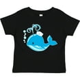 thumbnail image 3 of Inktastic Cute Blue Whale in Nautical Hat Boys or Girls Toddler T-Shirt, 3 of 5