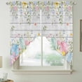 thumbnail image 2 of Easter Eggs Swag Valances for Windows, Kitchen Window Curtains Over Sink, Spring Daisy Eucalyptus Leaves Gray Wooden Window Treatment Curtains for Living Room/Bedroom Curtains 2 Panel Sets 36"x45", 2 of 8