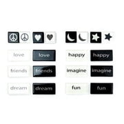 Mosaic Mercantile Word Tiles - Black/White, Package of 90