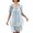 Blue, variant on Lopecy-Sta Women's Pajama Set Cute Top with Ruffle Trim and Bow Tie Crew Neck Off-Shoulder Short Sleeves with Shorts Loungewear Set