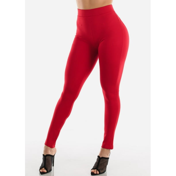 Moda Xpress - Womens Skinny Pants High Waisted Butt Lifting Stretchy ...