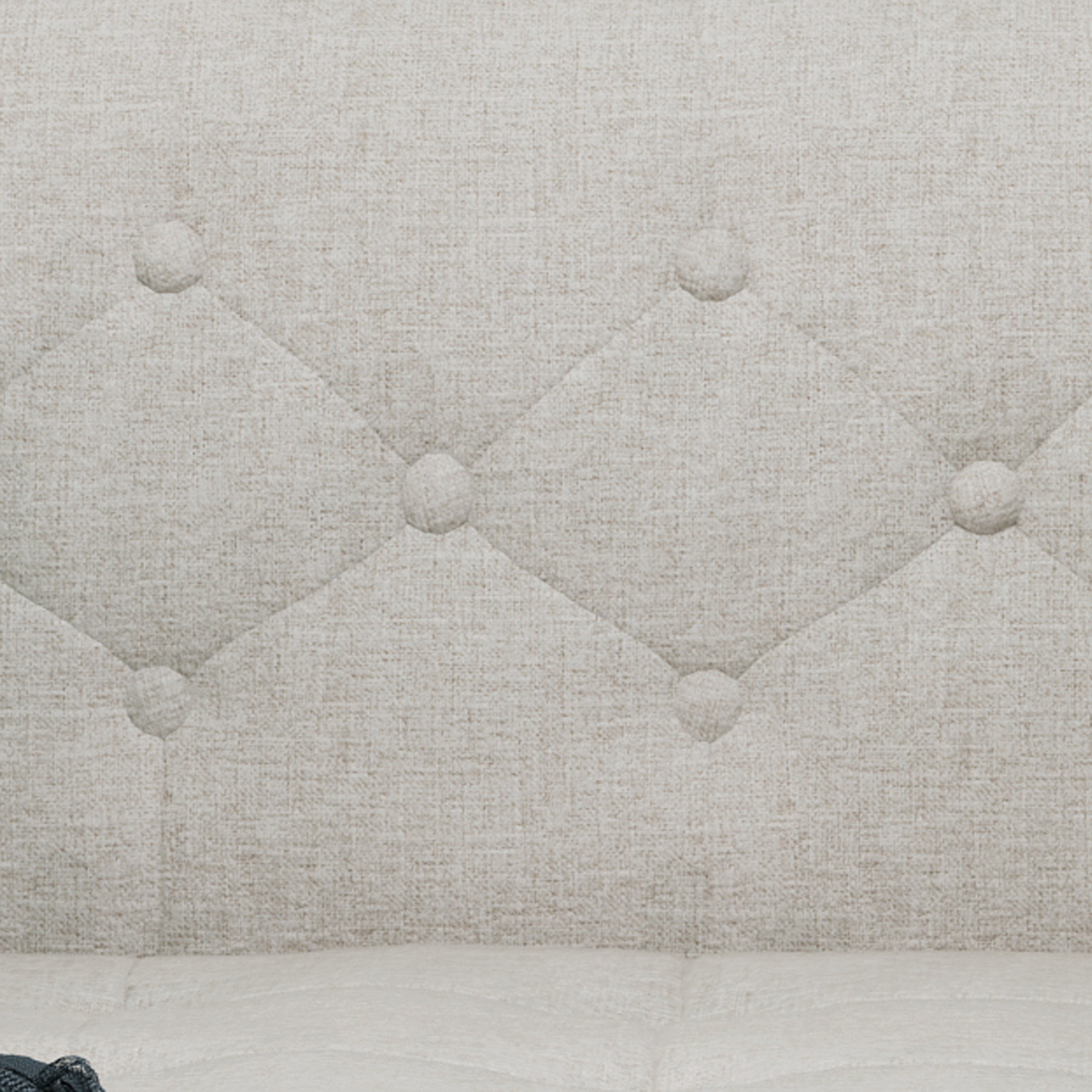 Noble House Orlando Mid Century Modern Tufted Fabric Sofa, Beige