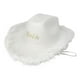thumbnail image 1 of Sombrero de Vaquero Occidental, Sombreros de , Ala de Plumas, Accesorios de Disfraz, Transpirable, Portátil, para Club, Playa, Compromiso, blanco Fernando Sombrero de vaquero, 1 of 8