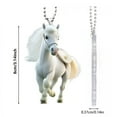 thumbnail image 6 of Selrti White Horse Christmas Ornaments 2D Flat Acrylic Running Horse Car Rear View Mirror Charm Auto Hanging Pendant for Holiday Home Tree Decor, 6 of 8