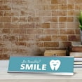 thumbnail image 3 of Signs ByLITA In trouble? Smile Dental Office Decor Silver Frame, Desk Sign (2x8“), 3 of 4