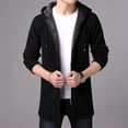 thumbnail image 4 of Nueva chaqueta con capucha de terciopelo para hombre, chaqueta con capucha, gabardina larga con capucha, abrigo polar, 4 of 5