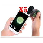$$$ Best Value, 5 pcs pack, 14099, Cell phone 0.4 X Super Wide Self Camera Lens to put on your cell phone Camera to take Wide Angles photos. Plug and work right away.