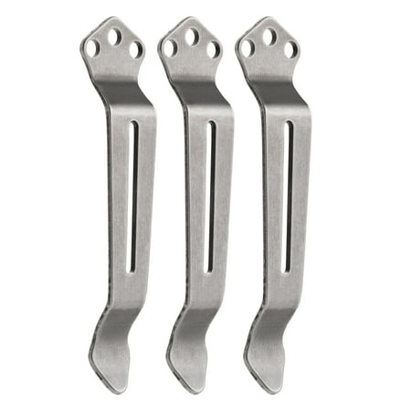 Key Unity Deep Carry Pocket Clip Stainless Steel 3 Hole Pocket Clip for Knife & Multitool Pack of 3