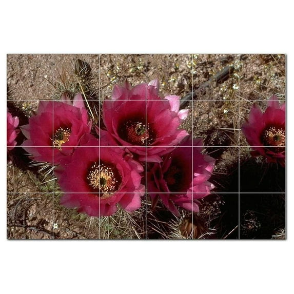Flowers Npsh Ceramic Tile Mural Kitchen Backsplash Bathroom Shower, 405038-L64
