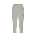 thumbnail image 5 of AGWOLF Women's High Waist Capri Leggings Workout Yoga Pants 3/4 Length Tummy Control Workout Leggings Summer Dressy Cropped Pants, 5 of 5