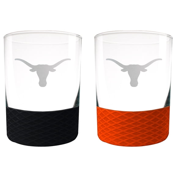 Texas Longhorns 14oz. Commissioner Rocks Glass Two-Piece Set