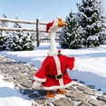 thumbnail image 6 of CuiLiyq Christmas Porch Goose Clothes, Santa Hat and Classic Santa Costume for 23 Inch Goose Statue, Fabric Decorative Clothing for Front Porch, Garden, Entryway and Holiday Display, 6 of 9