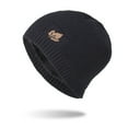thumbnail image 2 of Yuanlong Mens Beanie Hat Lined Leaf Decor Winter Knit Skull Cap Warm Windproof Stylish Casual Outdoor Sports Headwear, 2 of 6