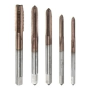 Uxcell 5pieces Metric Straight Fluted Thread Milling Tap Set M3 M4 M5 M6 M8 M35 HSS,Bronze