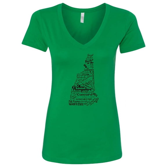 Inktastic New Hampshire State Word Salad Women's V-Neck T-Shirt