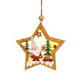 thumbnail image 2 of Colgante luminoso de madera para ancianos del bosque de Navidad, adornos para árboles de Navidad, colgante pequeño redondo de estrella de cinco puntas Wmkox8yii fhajkh5855, 2 of 2