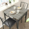 thumbnail image 2 of Dining Table Set for 2, Kitchen Table Set with 2 Upholstered Chairs, 3Pcs Dining Table Set, Kitchen Table Set for Apartment, Dining Room, Small Spaces, Breakfast Break, Retro Gray, 2 of 7