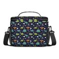 thumbnail image 3 of Dinosaur and Heart Navy Pattern Insulated Lunch Box for Women Men, Medium Leakproof Cooler Bag with Adjustable Strap, 10"x6.7"x8", 3 of 6