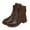 Brown, variant on RUIYANQI Women's PU Leather Chelsea Ankle Boots Side Elastic Panel Low Heel Slip On Casual Fall Winter Shoes Minimalist Booties For Women Brown Women Sandal