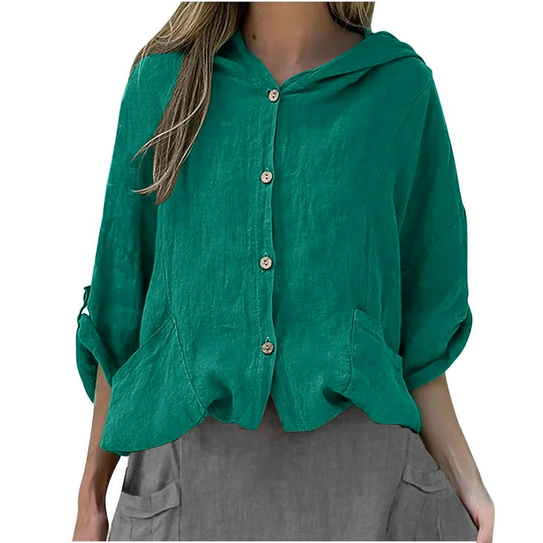 Linen hoodie women's hot sale