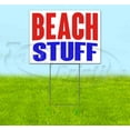 thumbnail image 1 of Beach Stuff (18" x 24") Yard Sign, Includes Metal Step Stake, 1 of 6