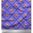 thumbnail image 1 of Soimoi Rayon Fabric Check,Leaves & Rose Floral Fabric Prints By Yard 42 Inch Wide, 1 of 3