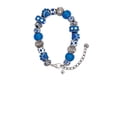 thumbnail image 2 of Delight Jewelry Silvertone Mini September - Blue Crystal Heart Blue Paw Print Bead Bracelet, 7"+2", 2 of 4
