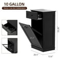 thumbnail image 2 of Wooden Tilt Out Trash Cabinet Bin, Dog Proof Garbage Can Holder, Kitchen Island with Laundry Hamper, Black, 2 of 17