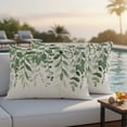 thumbnail image 2 of Outdoor Pillow Covers 20x12 Set of 2, Green Leaves Waterproof Patio Throw Pillow Covers for Couch Sofa Chair, Summer Botanical Decorative Pillowcases for Throw Pillows, 2 of 9