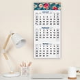 thumbnail image 2 of 2026-2027 Excello Brands 27" x 13" Academic Year Large Print 3 Month View Wall Calendar, Monthly, 21 Month, Teal Floral, 2 of 4