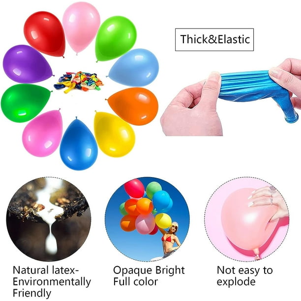 ballons anniversaire -lot de 100 ballons gonflables - LATEX NATUREL SANS  POLLUANTS - ballon baudruche - ballon gonflable anniversaire - ballon helium  anniversaire-Ballons colorés 