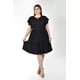 thumbnail image 5 of Vestido corto con olanes Roman Fashion /Tallas Extras, 4355 (Negro) negro 38, 5 of 6