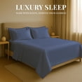 thumbnail image 5 of Sacred Thread Rayon Derived from Bamboo Sheets Twin Size, 18'' Deep Pocket Cooling Sheets for Hot Sleepers, 4 PC Cooling Sheets (Twin Size) (Oxford Blue), 5 of 9