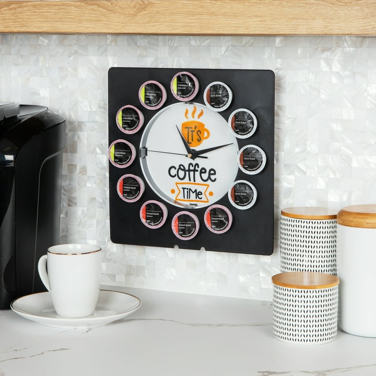 Mind Reader Anchor Coffee Pod Holder with Clock - 1 - Black Mind Reader Anchor Coffee Pod Holder with Clock - 1 - Black