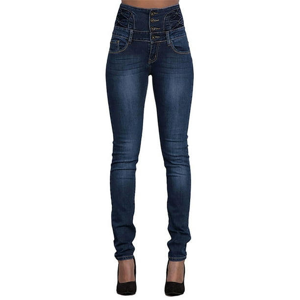 LAPA Womens Butt Lift High Waist Button Skinny Jeans - Walmart.com