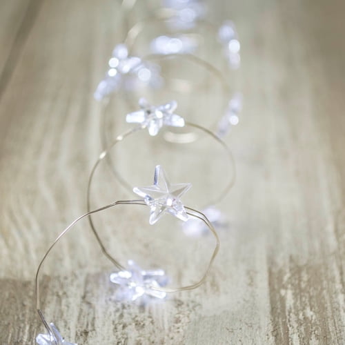 2 Pcs Wedding Lights Star LED Fairy Lights Silver Wire 3 Feet Battery
